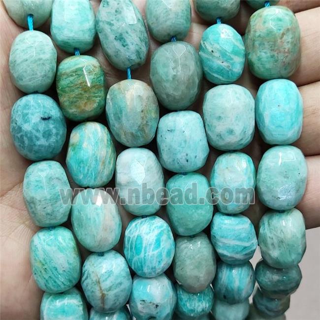 Natural Green Amazonite Nugget Beads Freeform Faceted