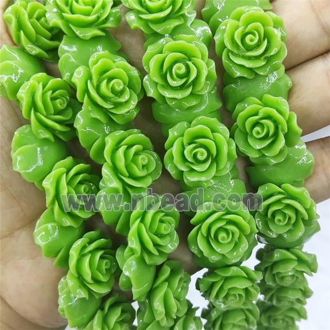 Green Resin Flower Beads