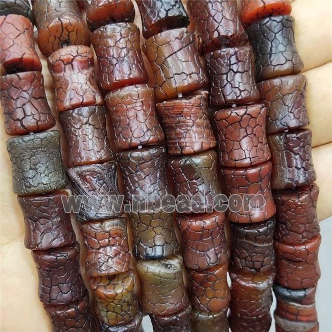 Crackle Agate Beads Snakeskin Bamboo Red