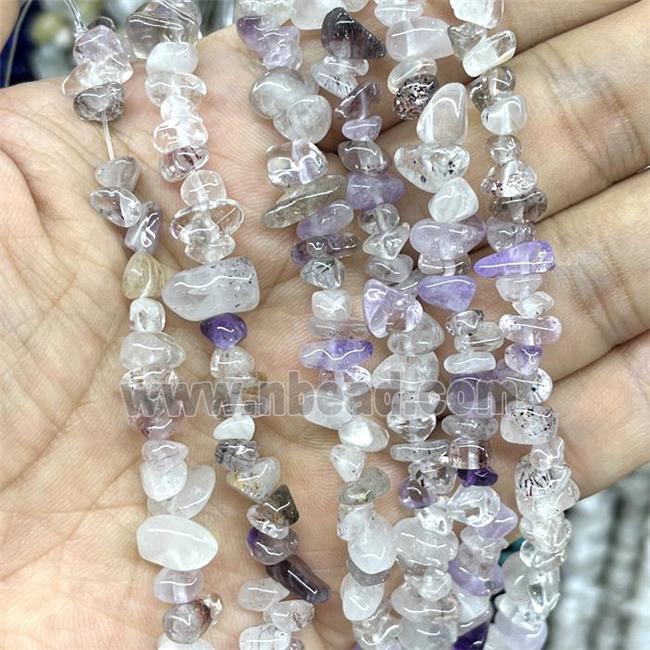 Purple Phantom Quartz Chips Beads Freeform