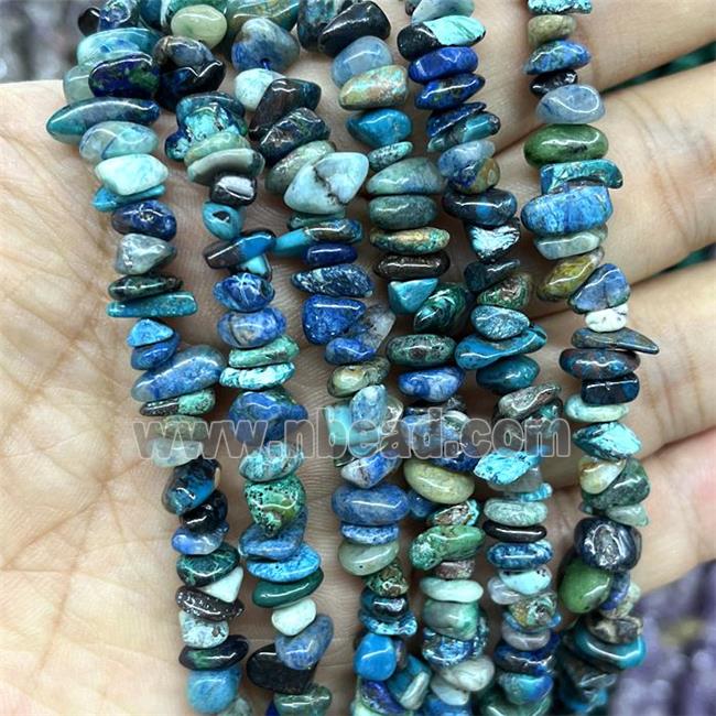 Natural Azurite Chips Beads Freeform Blue