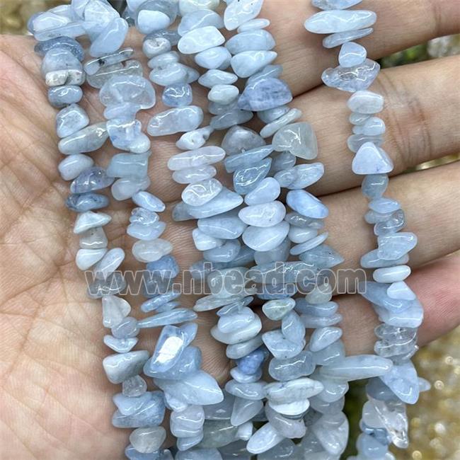 Natural Blue Aquamarine Chip Beads Freeform