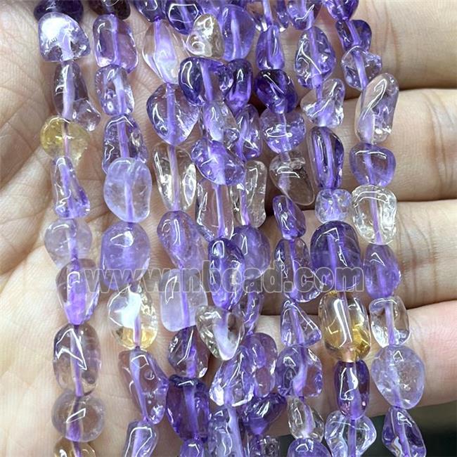 Natural Ametrine Chips Beads Purple Freeform