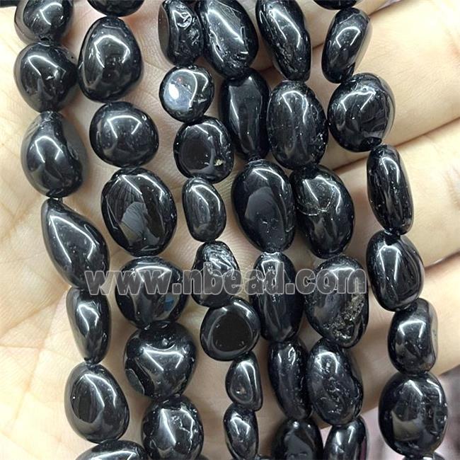 Black Tourmaline Chips Beads Freeform