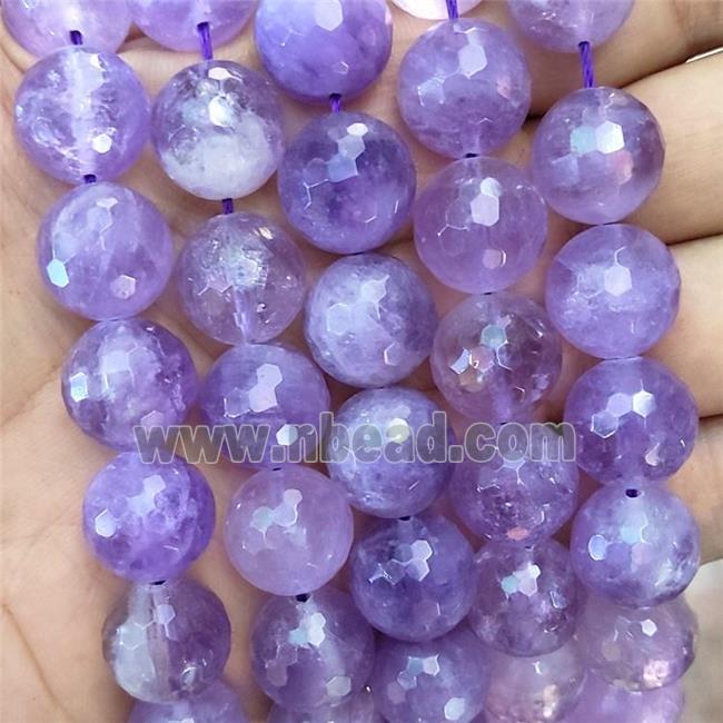 Natural Purple Amethyst Beads Faceted Round
