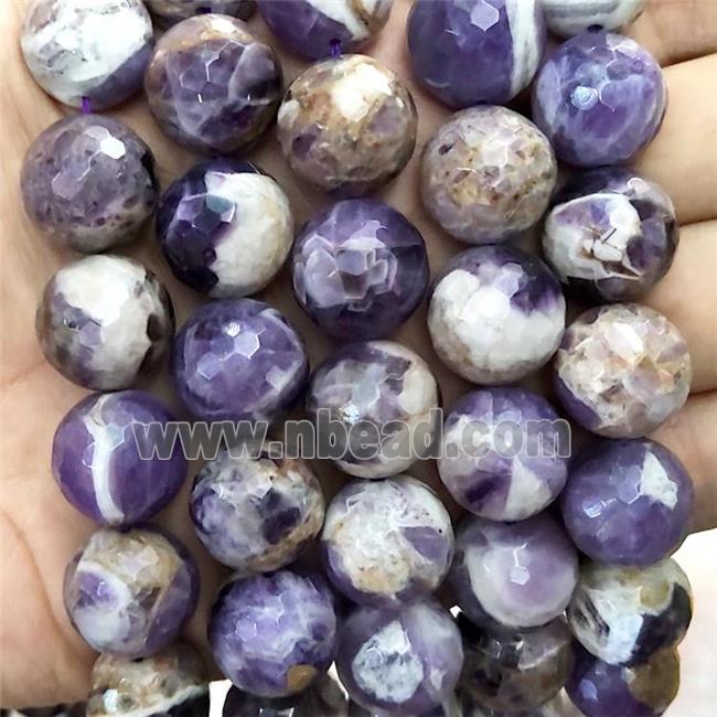 Natural Dogtooth Amethyst Beads Purple Faceted Round