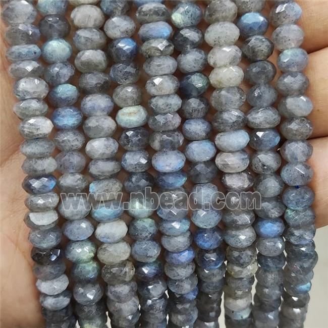 Natural Labradorite Beads Faceted Rondelle AA-Grade
