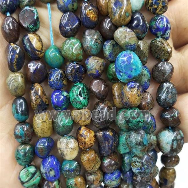 Natural Azurite Beads Chip Freeform Blue Green