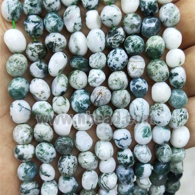 Natural Tree Agate Chip Beads Green Dendrite Freeform