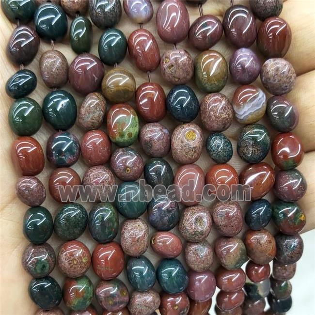 Natural Bloodstone Chip Beads Multicolor Freeform