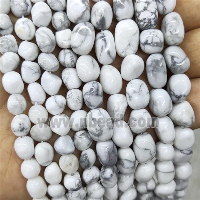 Natural White Howlite Turquoise Chips Beads Freeform Polished