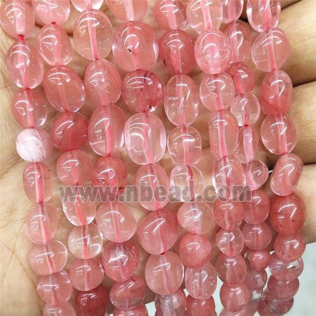 Synthetic Quartz Beads Chips Pink Freeform Polished