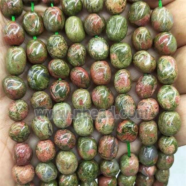 Natural Unakite Chips Beads Freeform Green