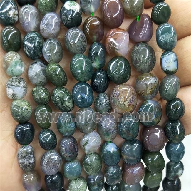 Natural Indian Agate Chips Beads Freeform Green