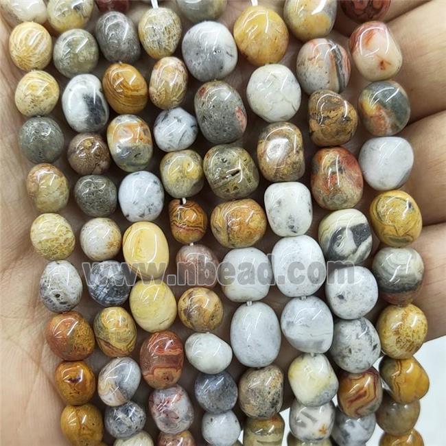 Natural Yellow Crazy Lace Agate Chips Beads Freeform
