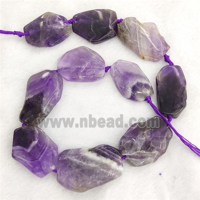 Natural Purple Amethyst Slice Beads Freeform