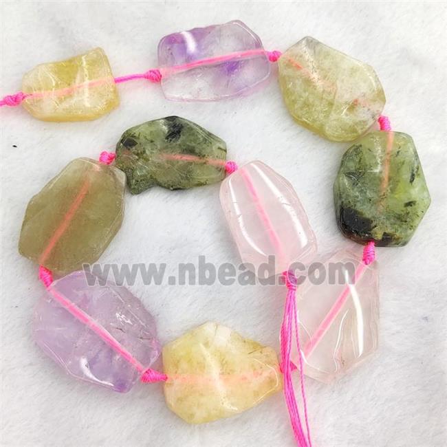 Natural Gemstone Slice Beads Mixed Freeform
