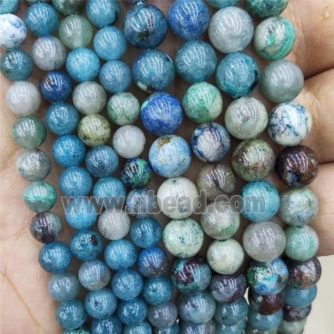 Chrysocolla Beads Blue Smooth Round Blue
