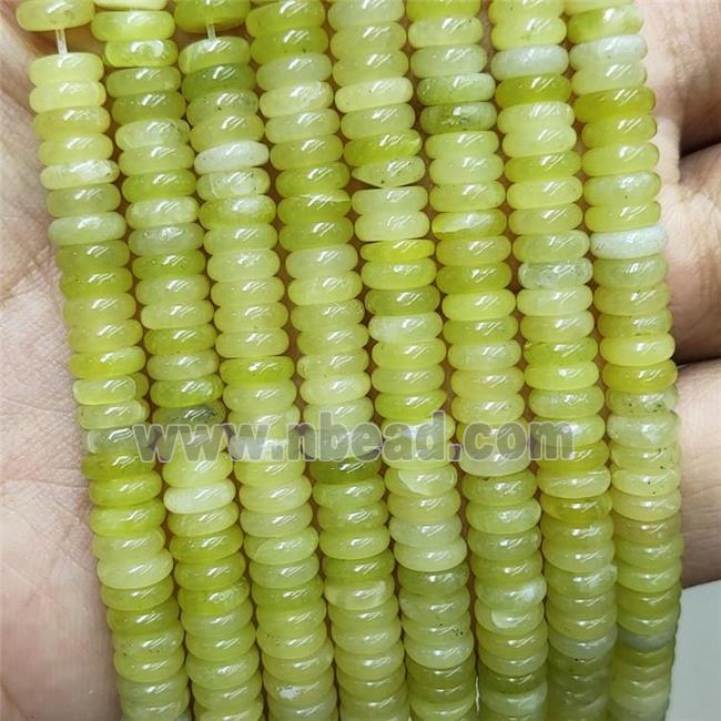 Natural Lemon Jade Heishi Beads Olive