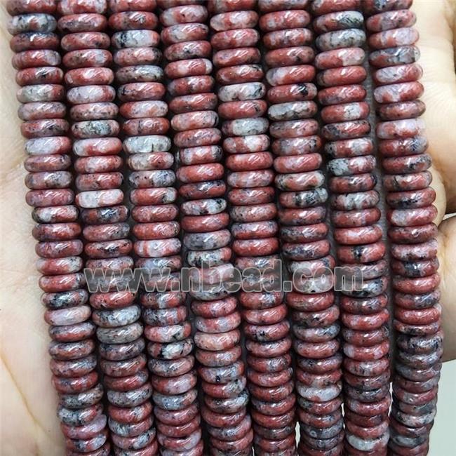 Natural Red Sesame Jasper Heishi Beads
