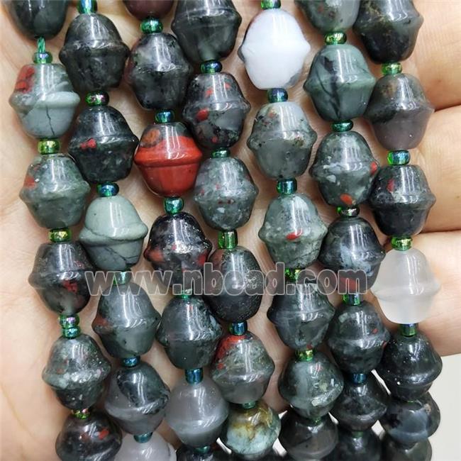 African Bloodstone Bicone Beads