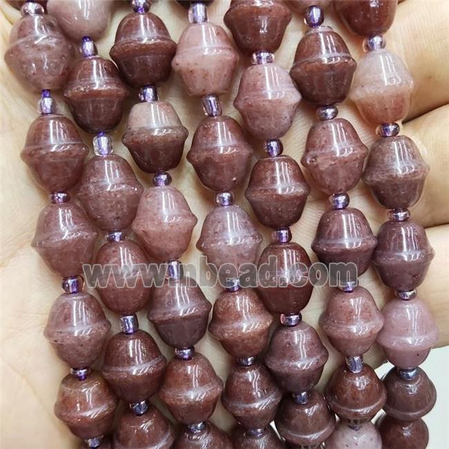 Natural Purple Aventurine Bicone Beads