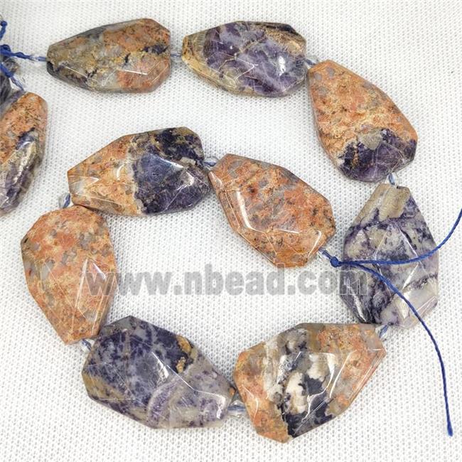 Natural Orange Purple Sodalite Teardrop Beads