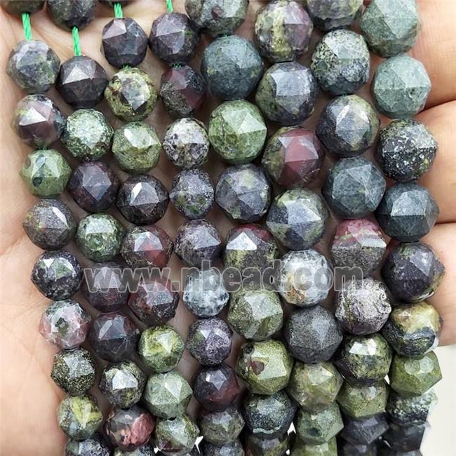 Natural Dragon Bloodstone Beads Green Cut Round