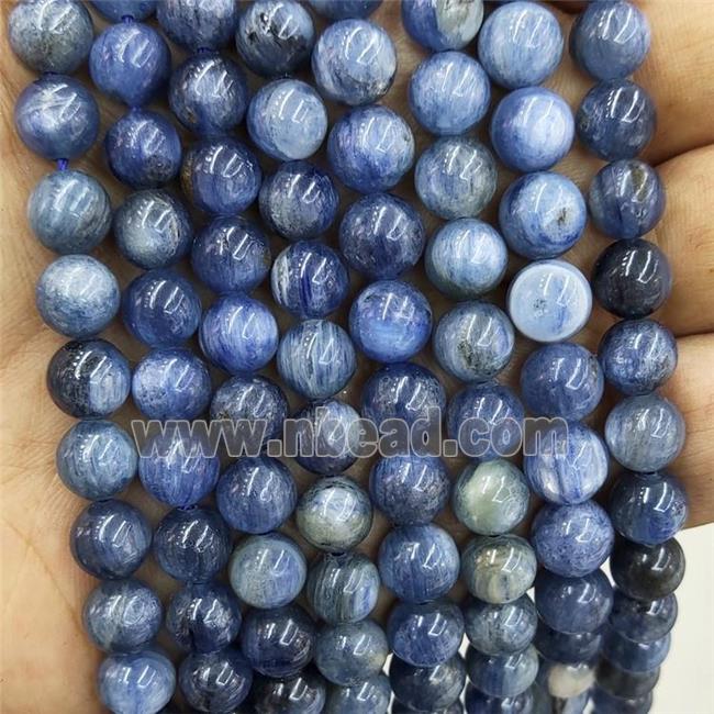 Natural BLue Kyanite Beads Smooth Round