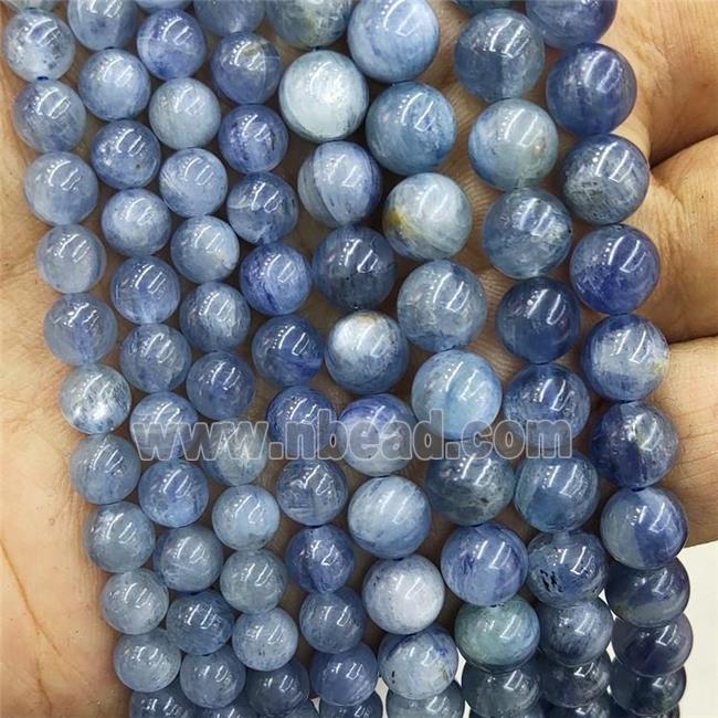 Natural Kyanite Beads BLue Smooth Round
