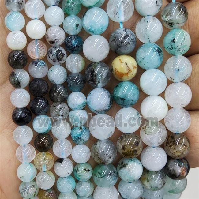 Natural Chrysocolla In Quartz Beads Smooth Round