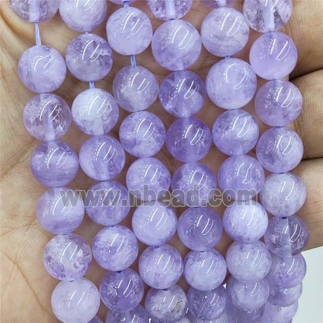 Natural Purple Chalcedony Beads Smooth Round