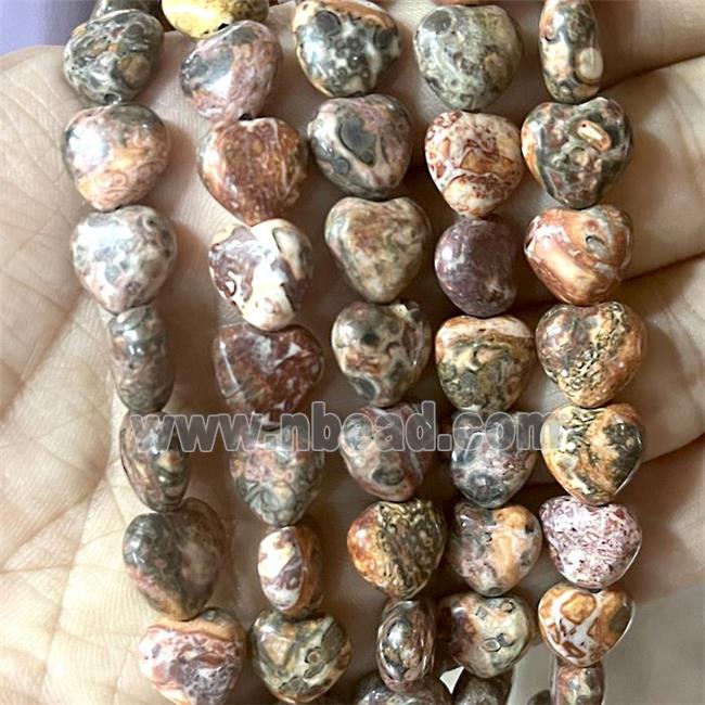 LeopardSkin Jasper Beads Heart