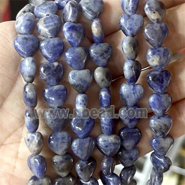 Blue Sodalite Heart Beads