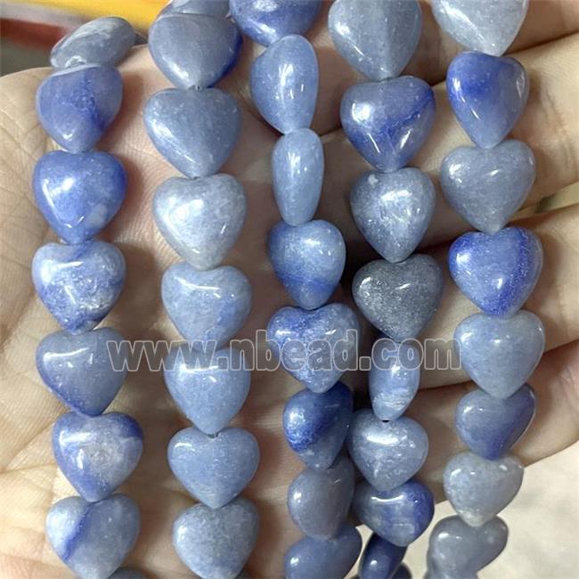 Blue Aventurine Heart Beads