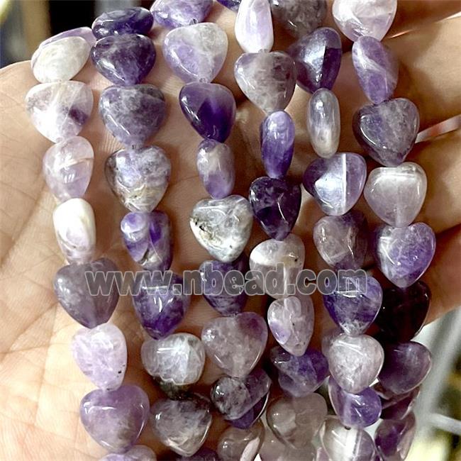 Dogteeth Amethyst Heart Beads Purple