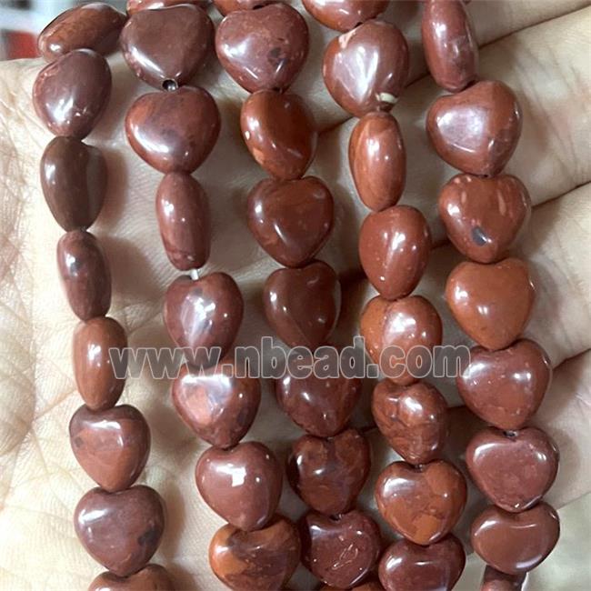 Red Jasper Heart Beads