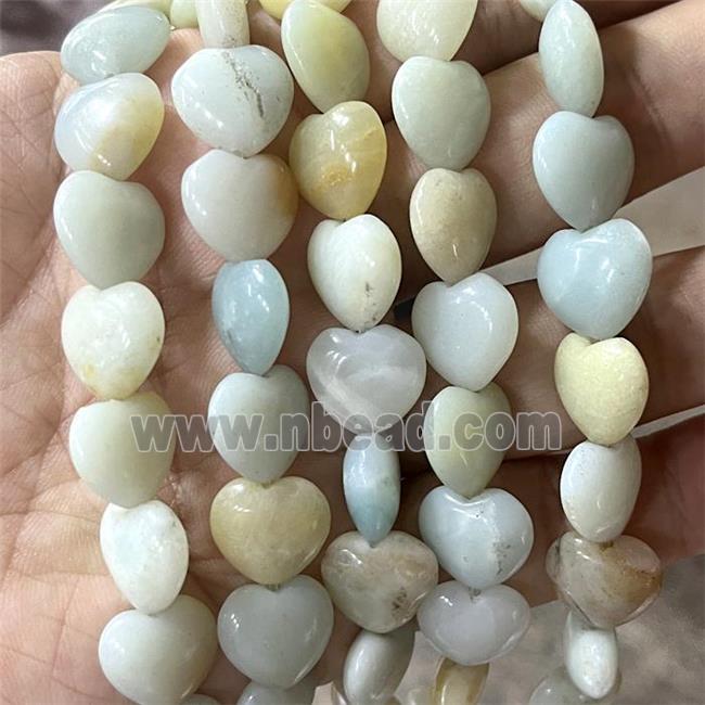 Amazonite Heart Beads