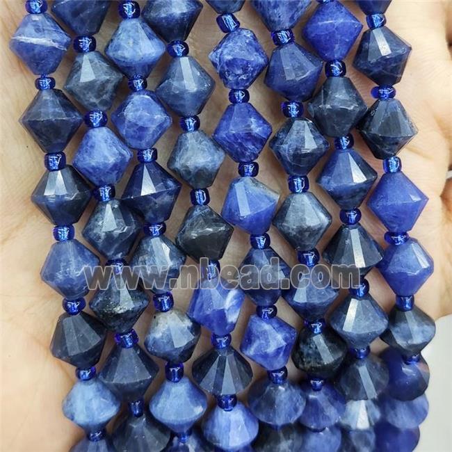 Natural Blue Sodalite Beads Bicone