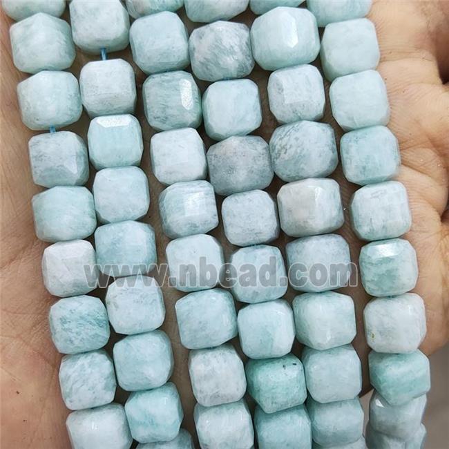 Natural Amazonite Beads Green Faceted Cube