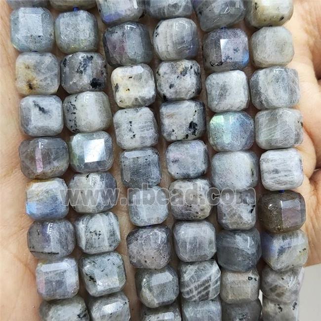 Natural Labradorite Beads Faceted Cube