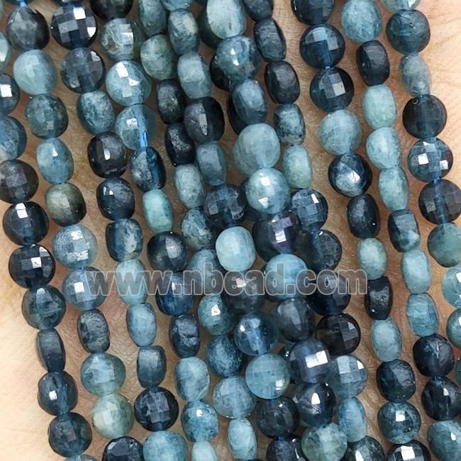 Natural Blue Tourmaline Beads Faceted Circle A-Grade