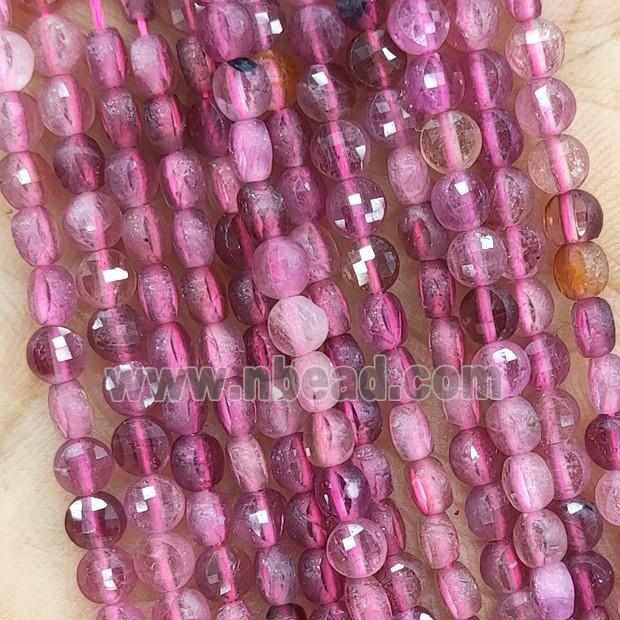 Natural Pink Tourmaline Beads AA-Grade Faceted Circle