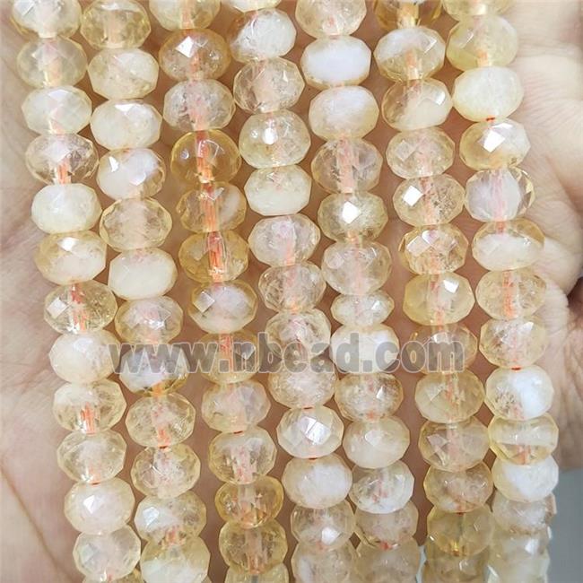Natural Citrine Beads Yellow Faceted Rondelle