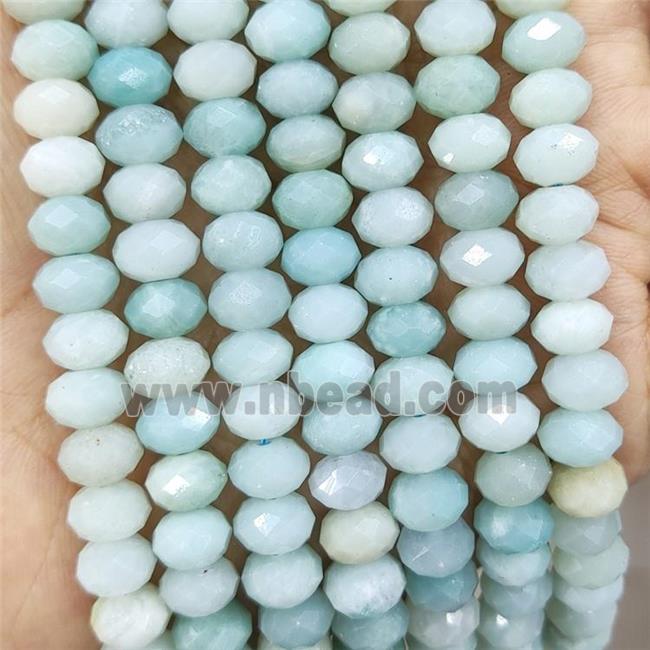Natural Blue Amazonite Beads Faceted Rondelle