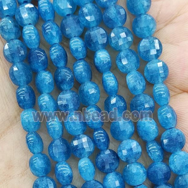 Blue Jade Beads Dye Faceted Circle