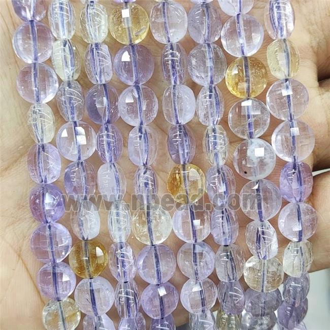 Natural Amethyst Beads With Citrine Faceted Circle