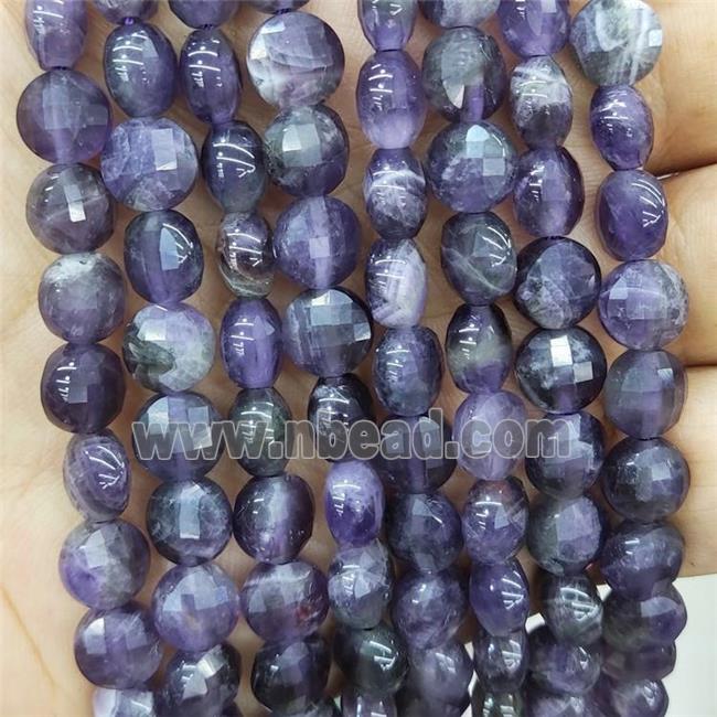Natural Purple Amethyst Beads Faceted Circle