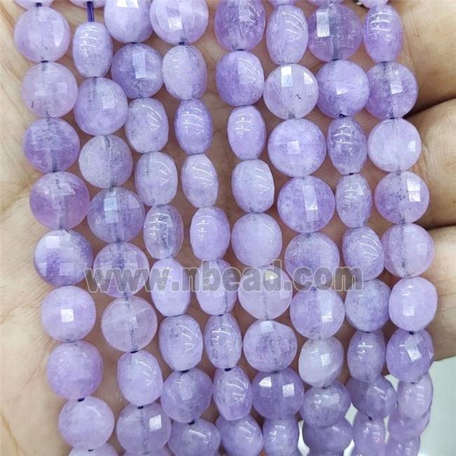 Jade Beads Lavender Dye Faceted Circle