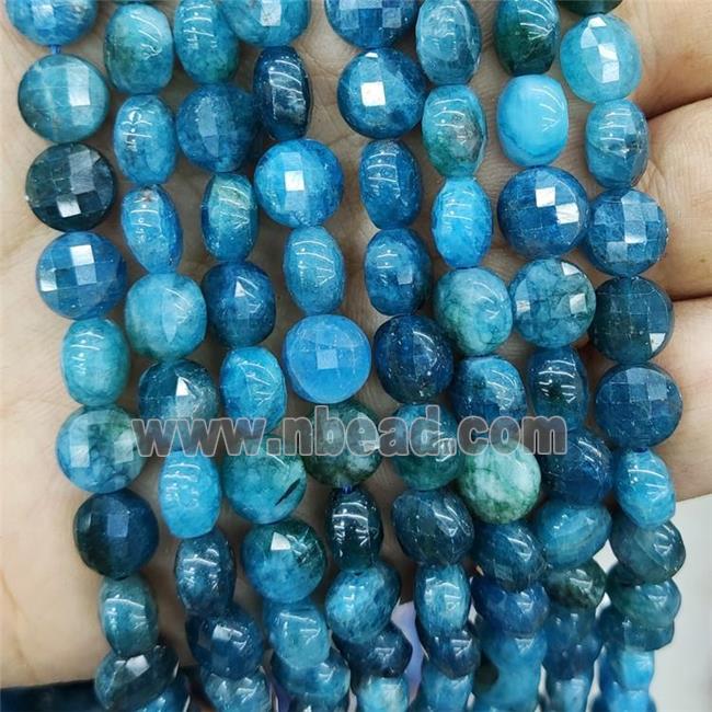 Jade Beads Blue Dye Faceted Circle